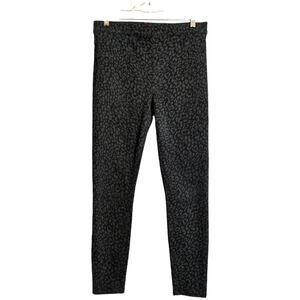 SPANX Blue Leopard Print High Waist Animal Print Jean-ish Ankle Leggings Size M